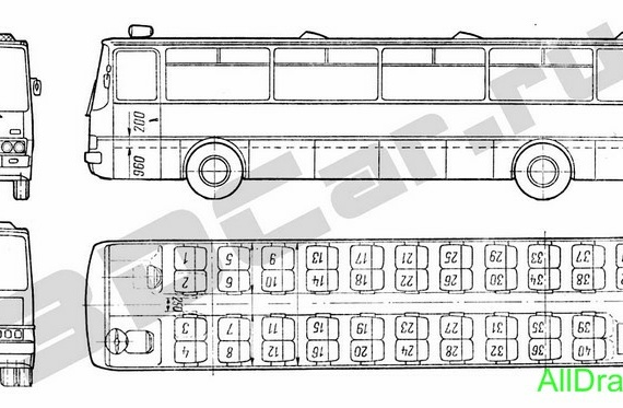 Ikarus 250 truck drawings (figures)